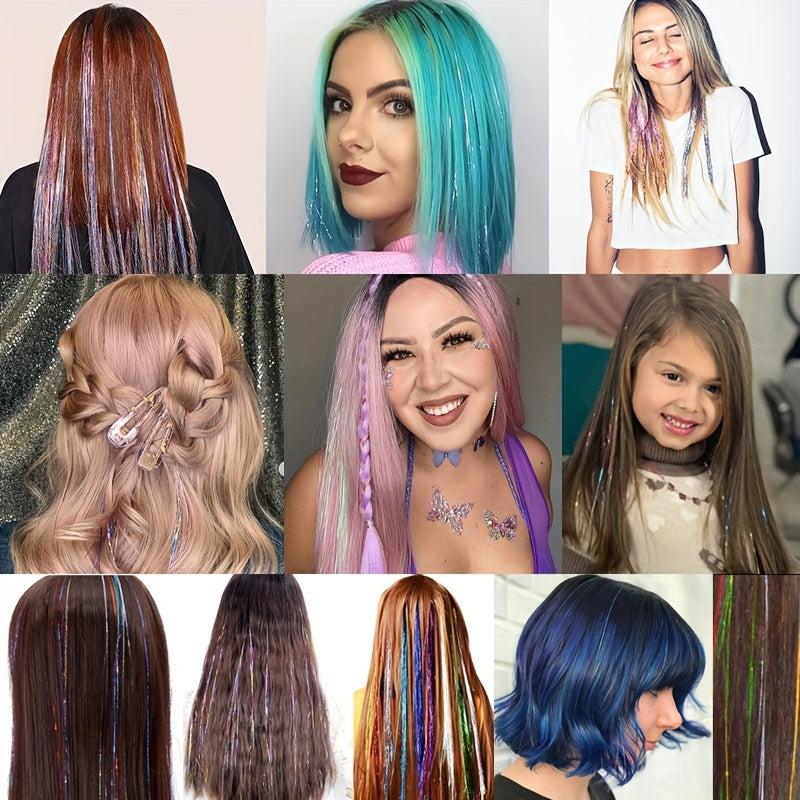 Unisex Hair Strands Kit 40 64 Cm Sparkling Party Hair Extensions