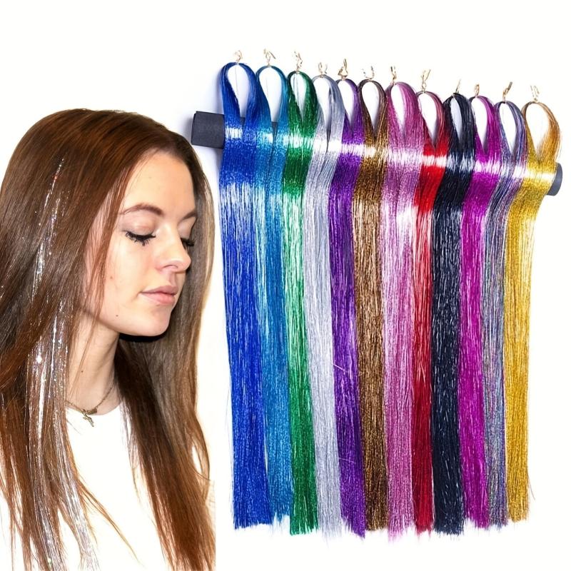 Unisex Hair Strands Kit 40 64 Cm Sparkling Party Hair Extensions
