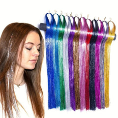 Unisex Hair Strands Kit 40 64 Cm Sparkling Party Hair Extensions