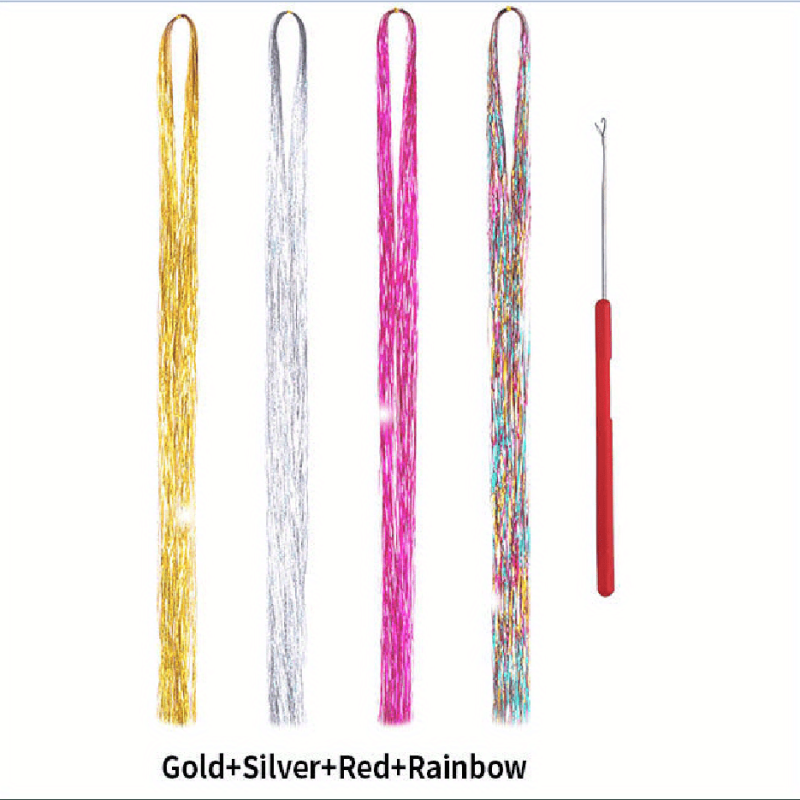 Unisex Hair Strands Kit 40 64 Cm Sparkling Party Hair Extensions