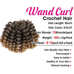 Ombre Wand Curl Crochet Braids Hair Extensions 20 32 Cm Pre Twisted