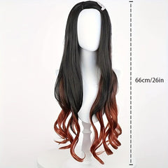 Orange Long Wavy Hair Wig for Cosplay & Halloween