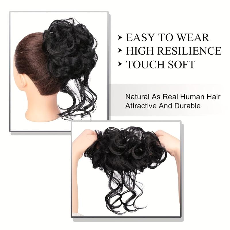 Curly Donut Chignon Updo Hairpiece for Women Girls