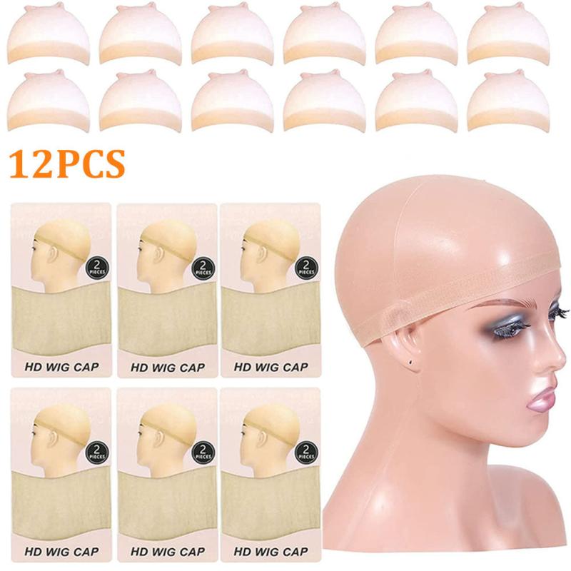20pcs Invisible Breathable Lace Front Wig Cap Stretchy Stocking Nude Caps