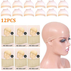 20pcs Invisible Breathable Lace Front Wig Cap Stretchy Stocking Nude Caps