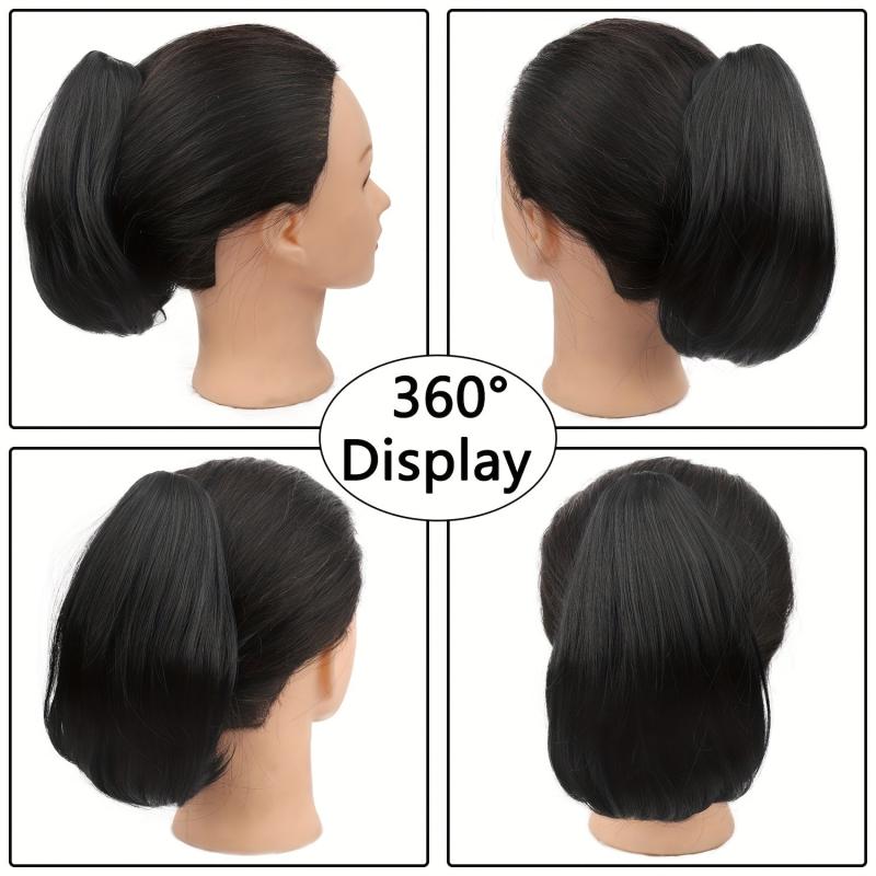 Short Curly Ponytail Extensions Claw Clip In Hair Piece Synthetic Fiber