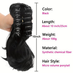 Short Curly Ponytail Extensions Claw Clip In Hair Piece Synthetic Fiber