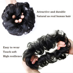 Wavy Curly Ponytail Hair Extensions Messy Bun Hairpiece