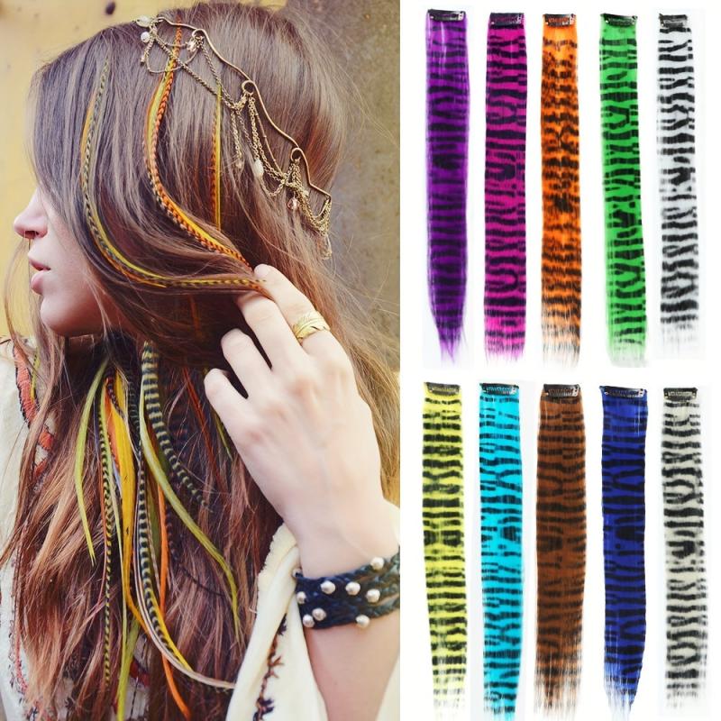 Two Tone Synthetic Feather Hair Extension 45 72 Cm Highlight Hairpiece