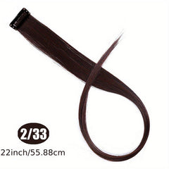 Colorful Clip On Hair Extension Straight Hairpiece High Temp Fiber Hair