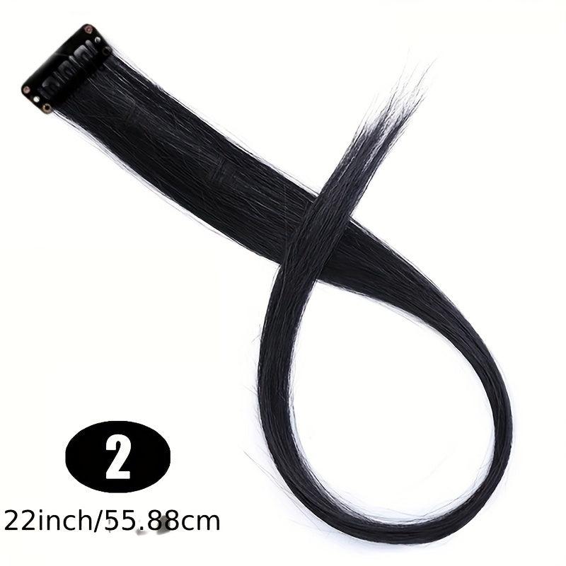 Colorful Clip On Hair Extension Straight Hairpiece High Temp Fiber Hair