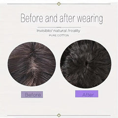 Human Hair Topper Deep Wave Hairpieces With Bangs