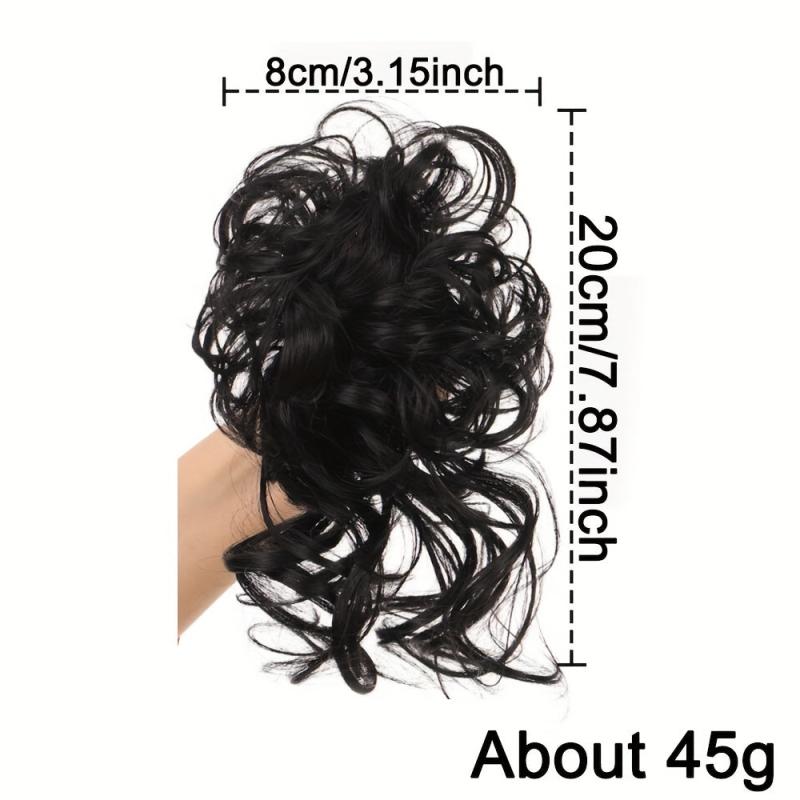 Messy Donut Hair Buns Chignon w/ Hair Rope Synthetic Hair Extensions