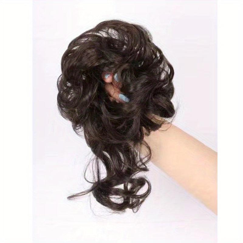 Messy Donut Hair Buns Chignon w/ Hair Rope Synthetic Hair Extensions