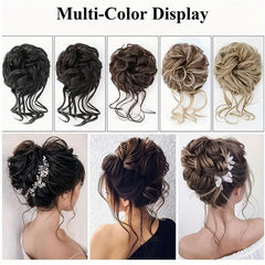 Messy Donut Hair Buns Chignon w/ Hair Rope Synthetic Hair Extensions