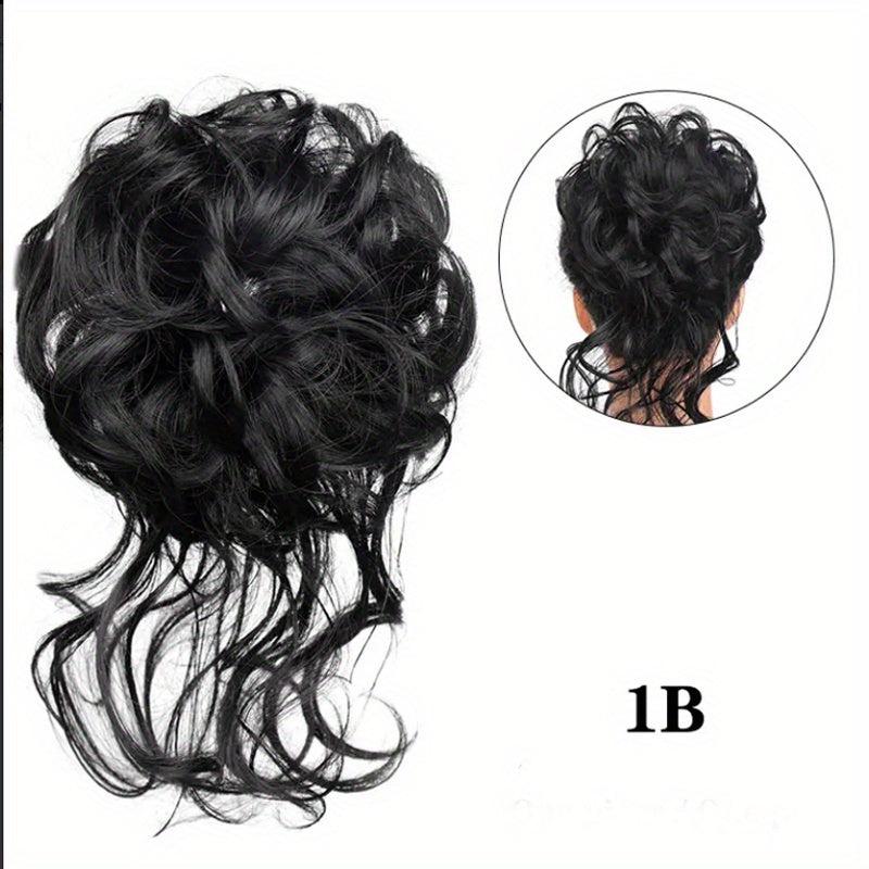 Messy Donut Hair Buns Chignon w/ Hair Rope Synthetic Hair Extensions