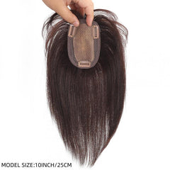 8-12 Inch Human Hair Topper Clip In Hair Piece for Women with Thinning Hair