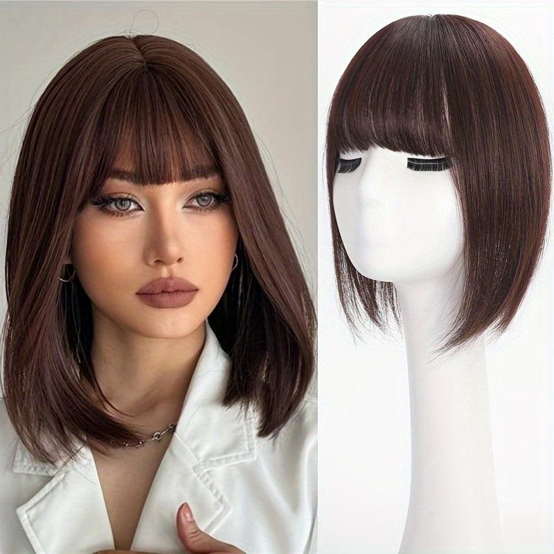 8-12 Inch Human Hair Topper Clip In Hair Piece for Women with Thinning Hair