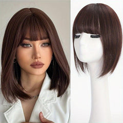 8-12 Inch Human Hair Topper Clip In Hair Piece for Women with Thinning Hair