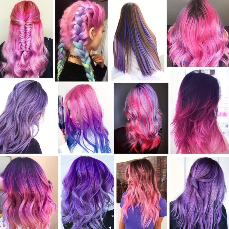 Rainbow Hair Extensions Clip In 55-88 cm Straight