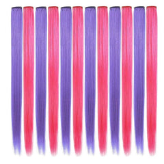 Rainbow Hair Extensions Clip In 55-88 cm Straight