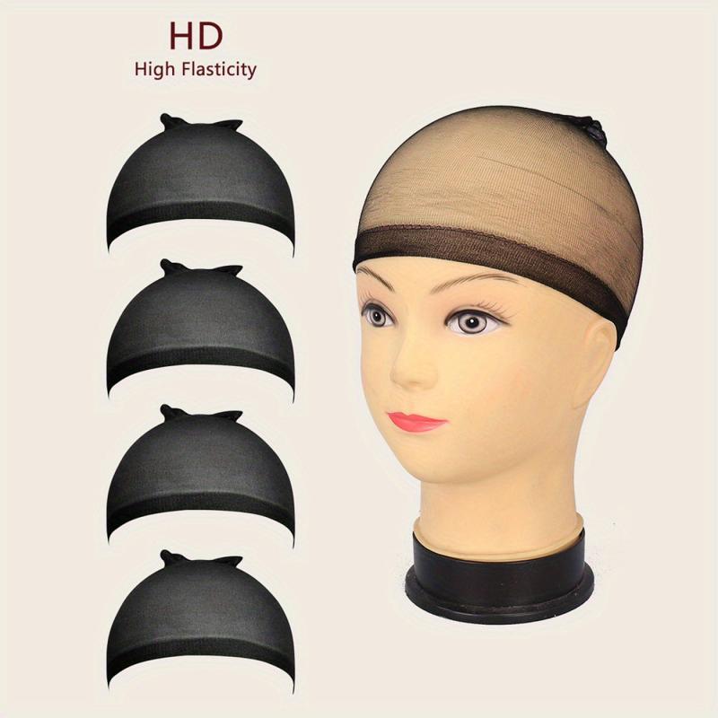 4 Pieces HD Wig Caps for Lace Front Wig Bald Cap Stocking Caps for Wigs