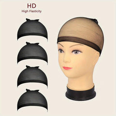 4 Pieces HD Wig Caps for Lace Front Wig Bald Cap Stocking Caps for Wigs