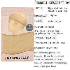 4 Pieces HD Wig Caps for Lace Front Wig Bald Cap Stocking Caps for Wigs