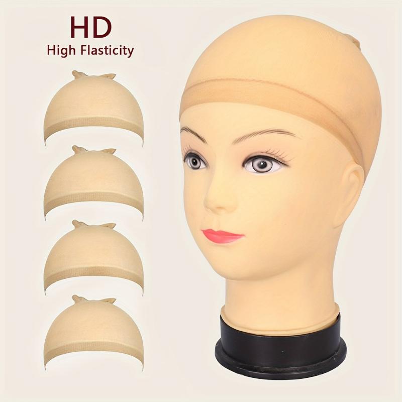 4 Pieces HD Wig Caps for Lace Front Wig Bald Cap Stocking Caps for Wigs