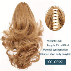 Long Wavy Synthetic Ponytail Hair Extensions Brown Clip for Women