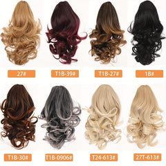 Long Wavy Synthetic Ponytail Hair Extensions Brown Clip for Women