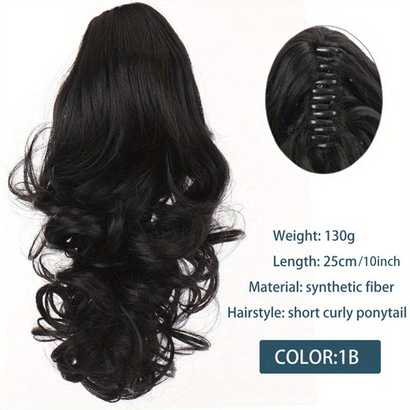 Long Wavy Synthetic Ponytail Hair Extensions Brown Clip for Women