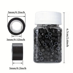 500Pcs 5MM Silicone Lined Micro Link Ring Beads Loops for Hair Extensions