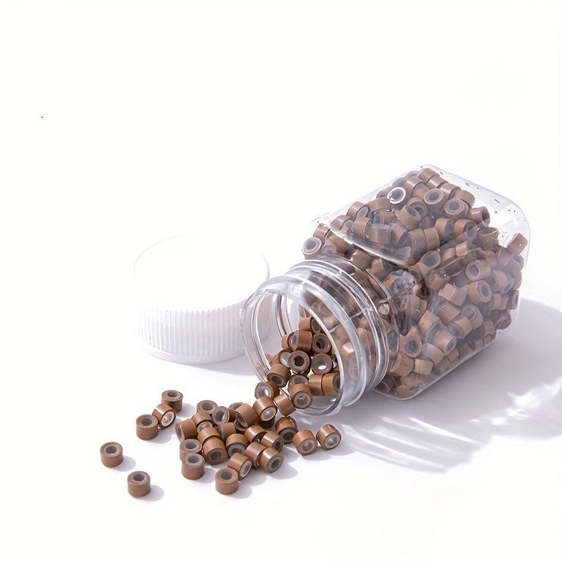 500Pcs 5MM Silicone Lined Micro Link Ring Beads Loops for Hair Extensions