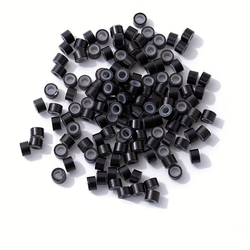 500Pcs 5MM Silicone Lined Micro Link Ring Beads Loops for Hair Extensions