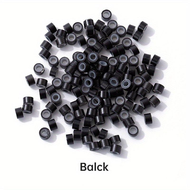 500Pcs 5MM Silicone Lined Micro Link Ring Beads Loops for Hair Extensions