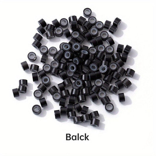 500Pcs 5MM Silicone Lined Micro Link Ring Beads Loops for Hair Extensions