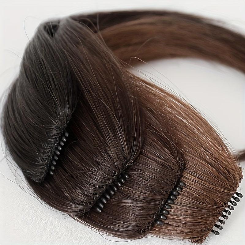 Natural Synthetic Clip In Straight Bangs for Women Middle Part