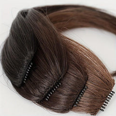 Natural Synthetic Clip In Straight Bangs for Women Middle Part