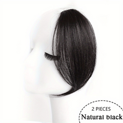 Natural Synthetic Clip In Straight Bangs for Women Middle Part