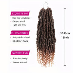 6 Pk 30 48 Cm Bomb Twist Crochet Hair Extensions Pre looped Mini Passion Twist