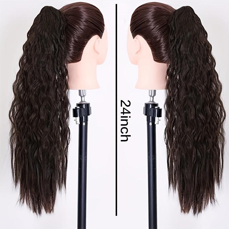 Long Curly Hair Extensions With Hair Ties Wrap Around Ponytail Extensions