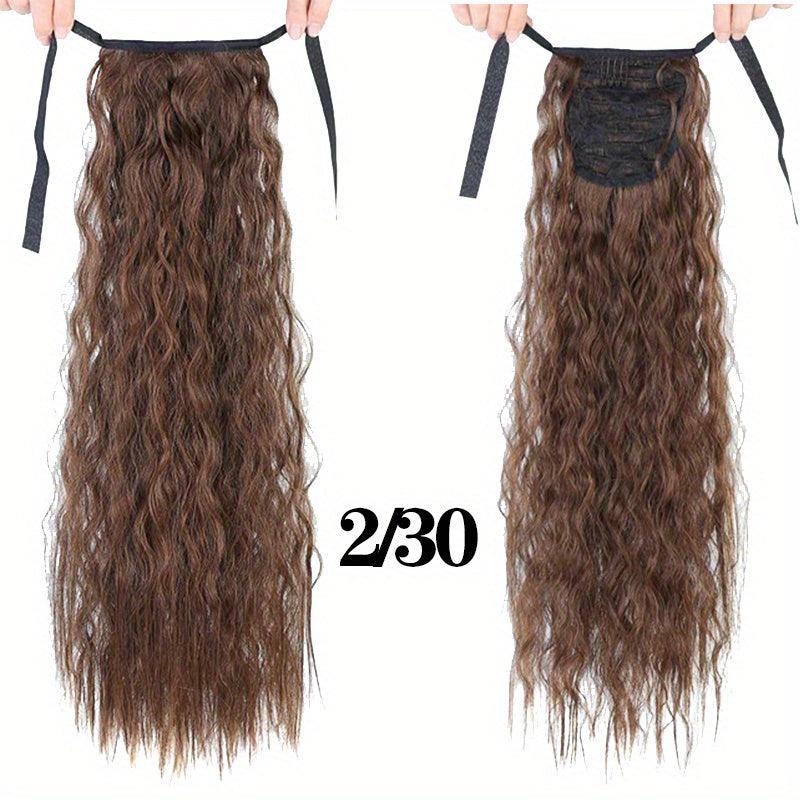 Long Curly Hair Extensions With Hair Ties Wrap Around Ponytail Extensions