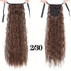 Long Curly Hair Extensions With Hair Ties Wrap Around Ponytail Extensions
