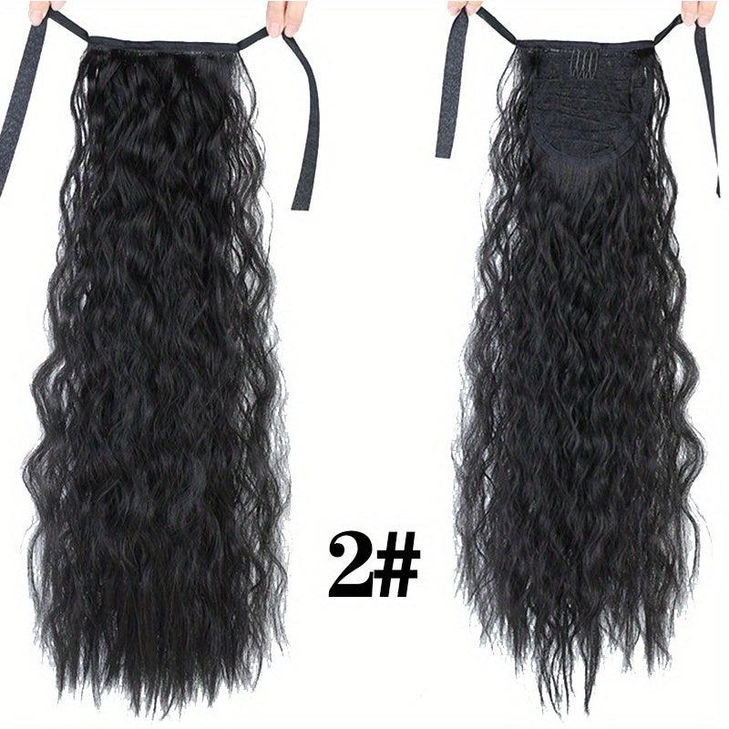 Long Curly Hair Extensions With Hair Ties Wrap Around Ponytail Extensions