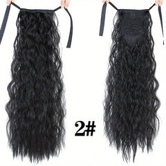 Long Curly Hair Extensions With Hair Ties Wrap Around Ponytail Extensions