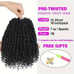 8 Pack Pre-twisted Passion Twist Crochet Hair Extensions Ombre Crochet Braids