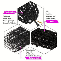 8 Pack Pre-twisted Passion Twist Crochet Hair Extensions Ombre Crochet Braids