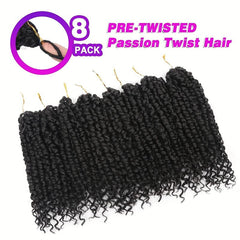 8 Pack Pre-twisted Passion Twist Crochet Hair Extensions Ombre Crochet Braids