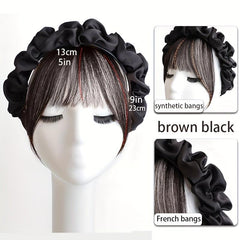 Heat Resistant Clip In Bangs with Hairband Synthetic Hairpiece